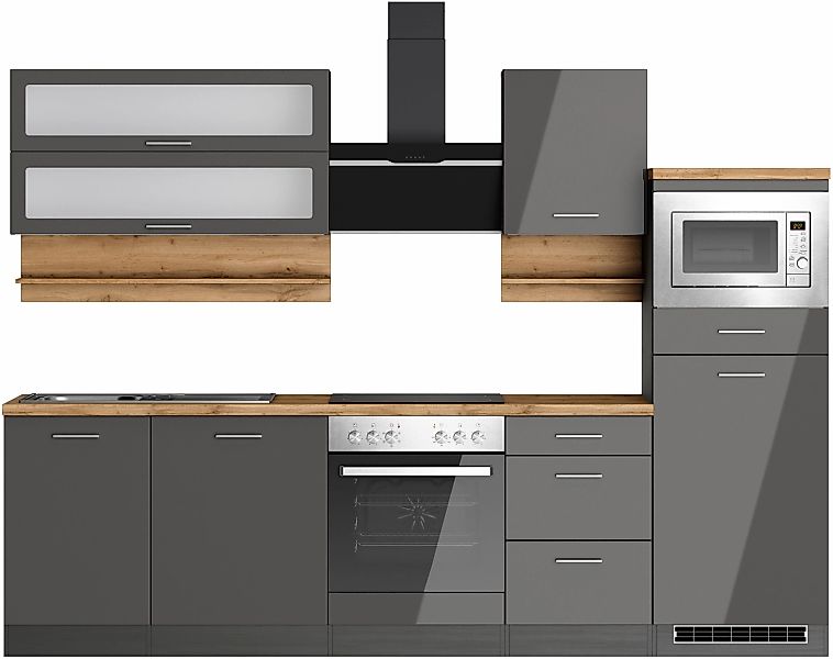 KOCHSTATION Küchenzeile "KS-Milan", 280 cm breit, robuste Metallauszüge, vi günstig online kaufen