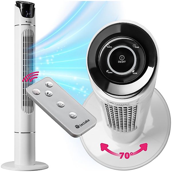 tectake Turmventilator Standventilator 110 cm, 3 günstig online kaufen