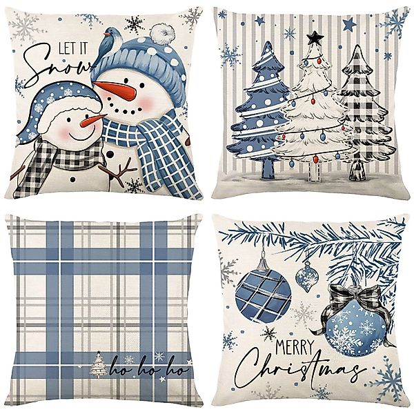 Qelus Kissenbezüge Weihnachten Kissenbezug 4er Set günstig online kaufen