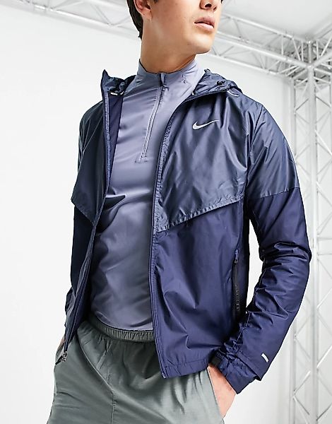 Nike Running – Shieldrunner – Wasserabweisende Jacke in Blau-Marineblau günstig online kaufen