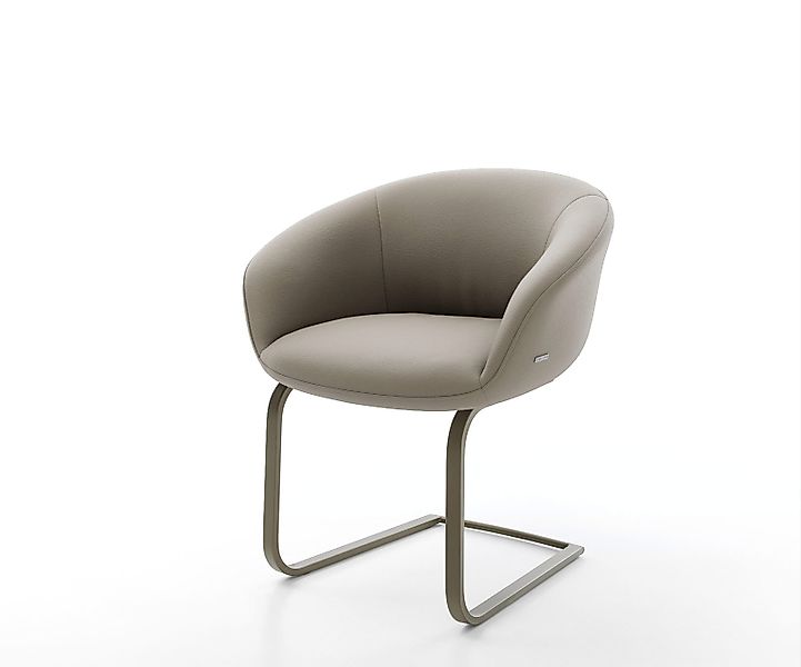 Freischwinger Vinka-Flex mit Armlehnen Echt-Leder Schlamm Freischwinger fla günstig online kaufen