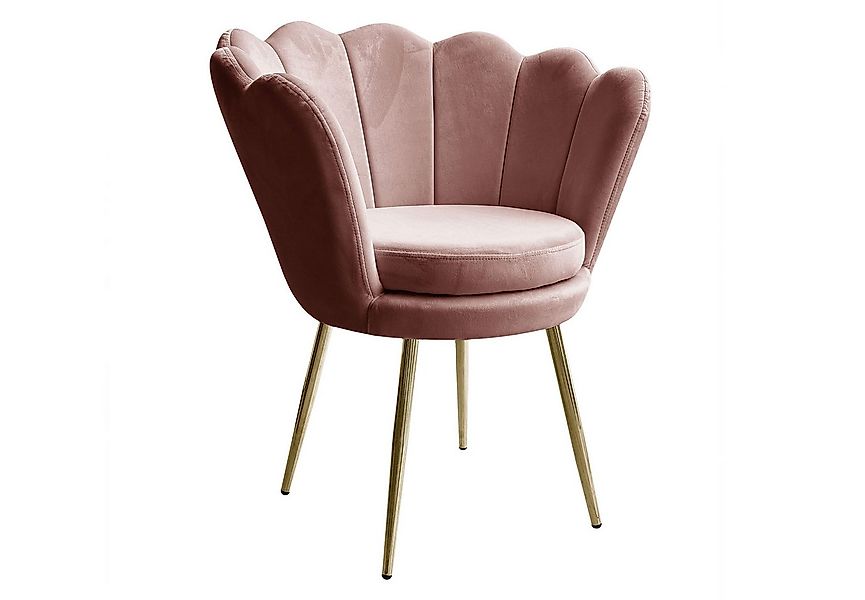 Lookway Polsterstuhl SHELLY Samt Muschel-stuhl mit Metallbeine günstig online kaufen