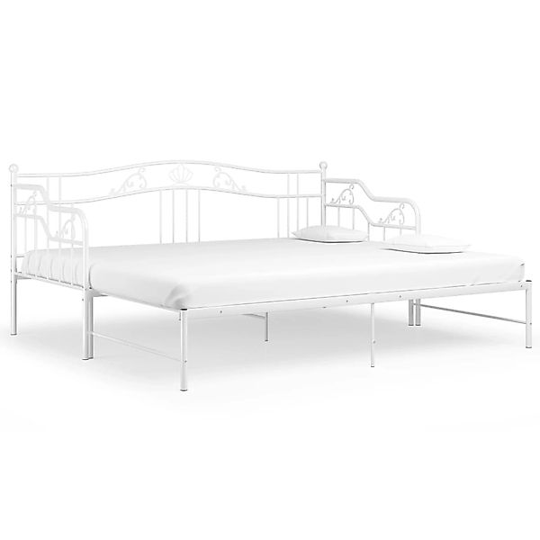 Ausziehsofa Bettgestell Weiß Metall 90x200 Cm günstig online kaufen