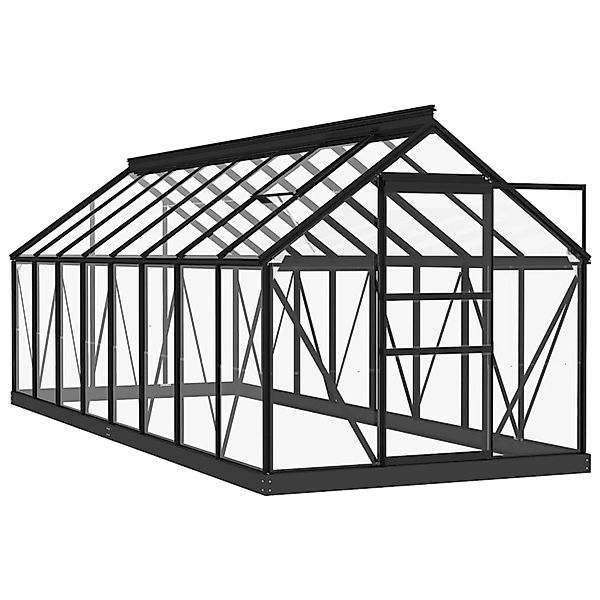 furnicato Glas Gewächshaus Anthrazit 155x395,5x191 cm Aluminium günstig online kaufen