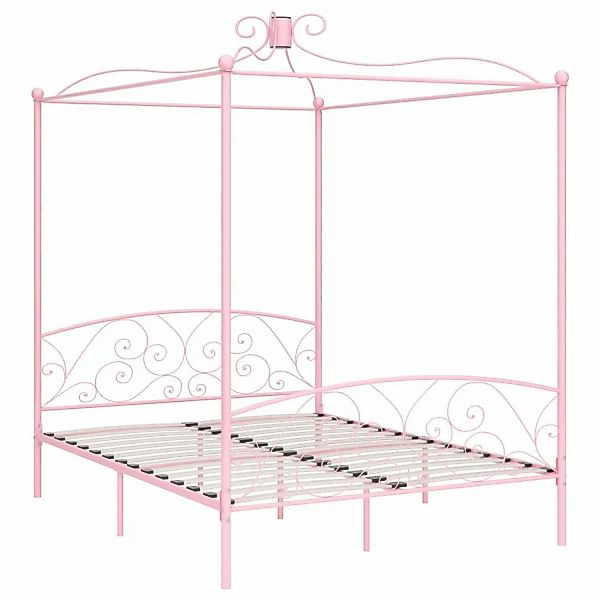 Himmelbett-gestell Rosa Metall 160 X 200 Cm günstig online kaufen