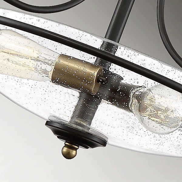 Deckenlampe Griffin mit Abstand, Ø 42 cm, bronze/klar günstig online kaufen