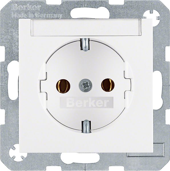 Berker SCHUKO-Steckdose pws/gl m.Beschriftungsfeld 47508989 günstig online kaufen