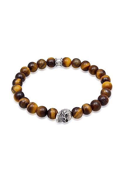 Kuzzoi Armband Tigerauge Totenkopf Bead Steinarmband günstig online kaufen