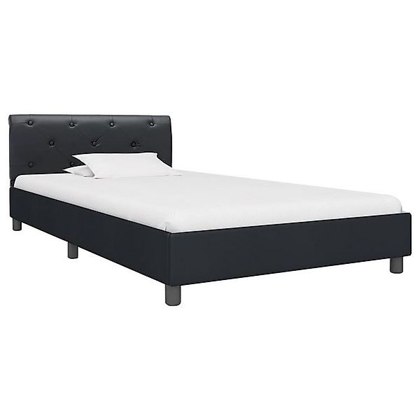 furnicato Bettgestell Schwarz Kunstleder 90 x 200 cm (1-tlg) günstig online kaufen