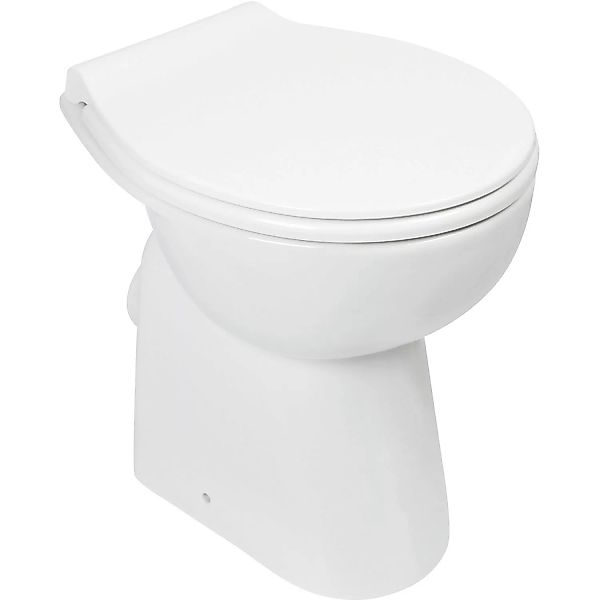 AquaSu Stand-WC spülrandlos mit WC-Sitz +7 cm Weiß günstig online kaufen