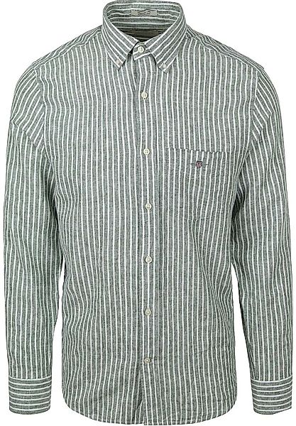 Gant Hemd Streifen Bold Leinen Grün - Größe 3XL günstig online kaufen