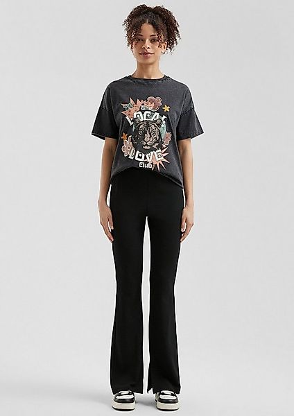 QS Chinos Hose Hose aus Interlockjersey mit ausgestelltem Bein günstig online kaufen