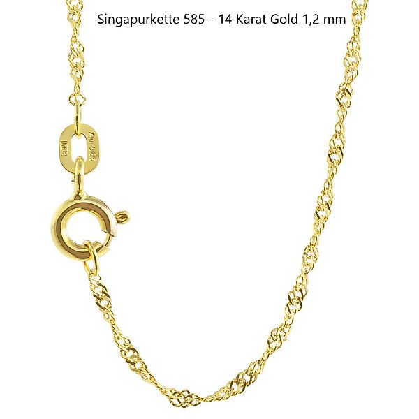 HOPLO Goldkette Goldkette Singapurkette Länge 42cm günstig online kaufen