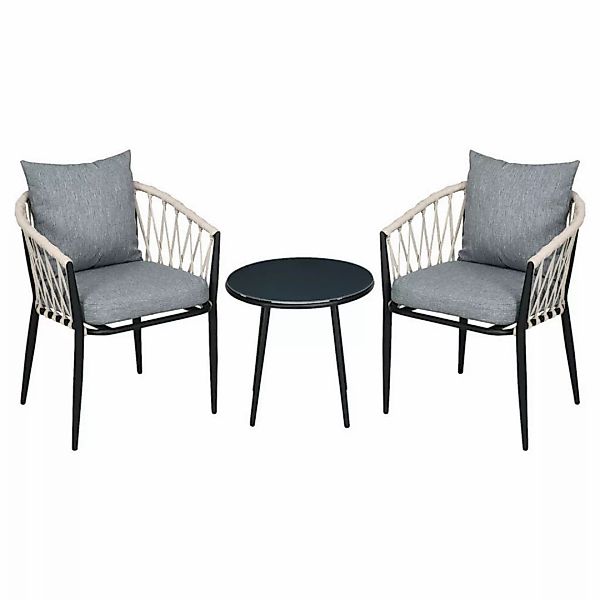 Outsunny Bistroset grau Polyester B/H/L: ca. 60x75x57 cm günstig online kaufen