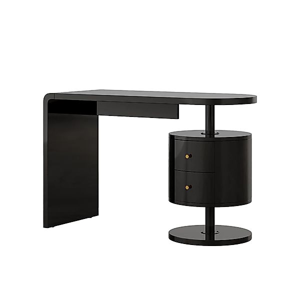 Vicco Schminktisch Lara Schwarz Hochglanz 120 cm mit 2 Schubladen günstig online kaufen