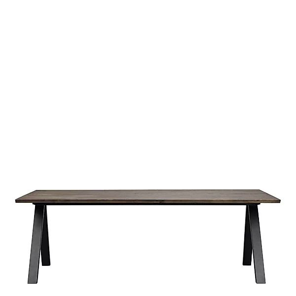 Esszimmer Tisch mit Vierfußgestell aus Metall Massivholzplatte günstig online kaufen