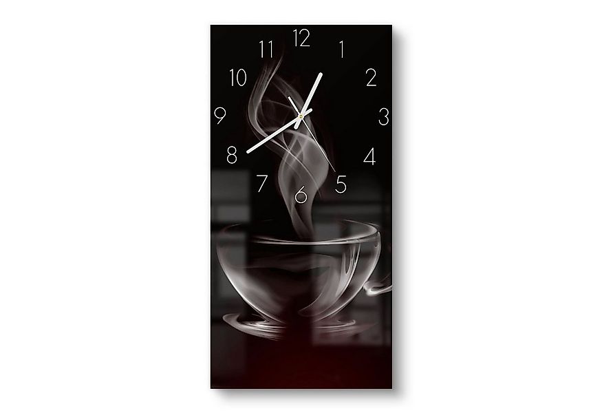 DEQORI Wanduhr 'Tasse aus Kaffeedampf' (Glas Glasuhr modern Wand Uhr Design günstig online kaufen