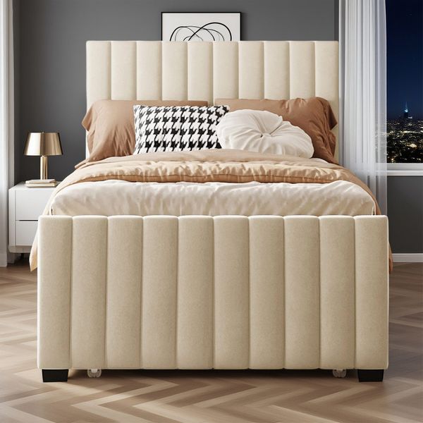 MODFU Polsterbett mit Ausziehbett (Kinderbett, flaches günstig online kaufen