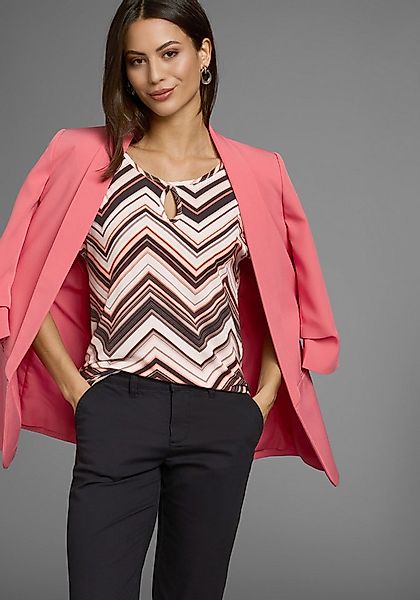 Laura Scott Rundhalsshirt im Retro-Design mit Loch-Applikation günstig online kaufen