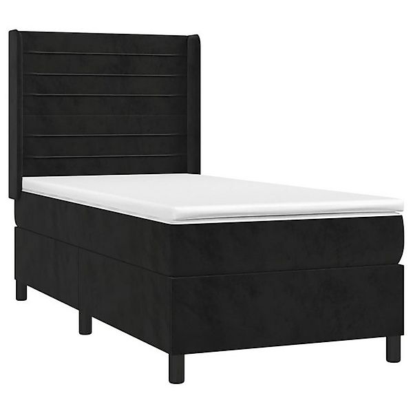 vidaXL Bett Boxspringbett mit Matratze Schwarz 90x190 cm Samt günstig online kaufen