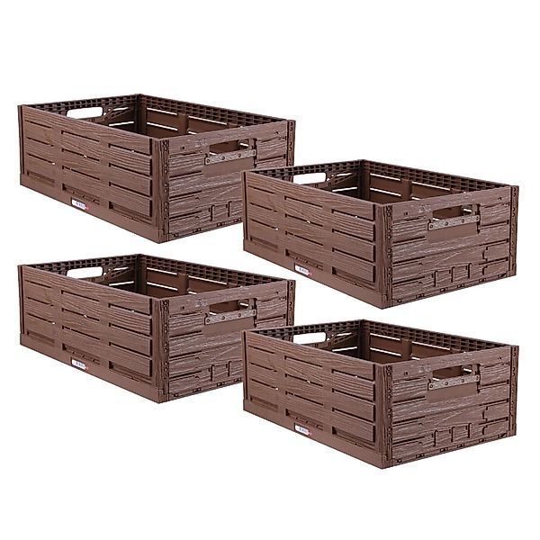Bestlivings Klappbox Einkaufskorb in Holzoptik, Stabile günstig online kaufen