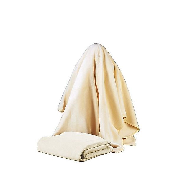 Wasserbett Decke Baumwolle, Flauschige Wolldecke im Farbton "Wollweiß günstig online kaufen