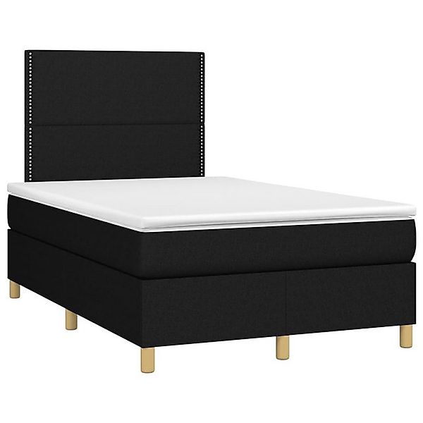 vidaXL Boxspringbett, Boxbett mit Matratze Schwarz 120x190 cm Stoff günstig online kaufen