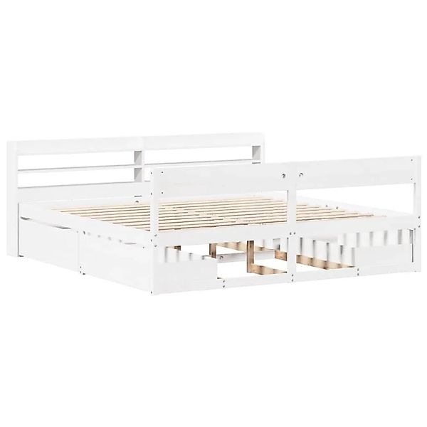 vidaXL Massivholzbett ohne Matratze Weiß 200x200 cm Kiefernholz 3307111 günstig online kaufen