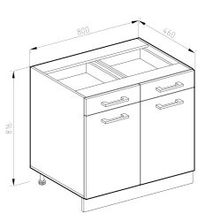 Vicco Unterschrank R-Line, Weiß/Anthrazit, 80 cm günstig online kaufen