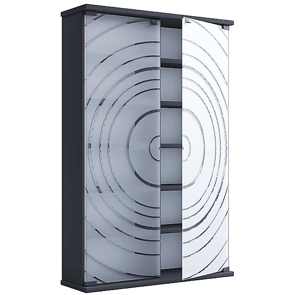 ebuy24 TilanoL Vitrinenschrank CD DVD 6 Ablagen 2 Türen Anthrazit günstig online kaufen