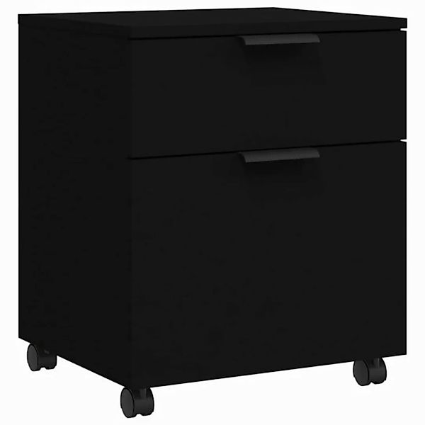 furnicato Aktenschrank Mobiler mit Rollen Schwarz 45x38x54 cm (1-St) günstig online kaufen