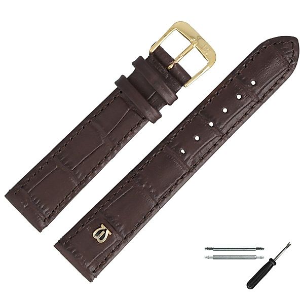 MARBURGER Uhrenarmband 18mm Leder Alligator Prägung günstig online kaufen