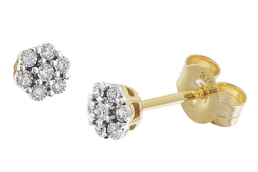 Glizz Paar Ohrstecker Damen-Mit Diamanten Gold günstig online kaufen