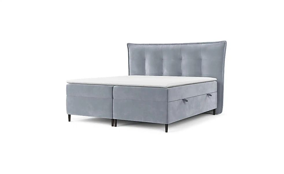 Boxspringbett mit Stauraum   ¦ blau ¦ Maße (cm): B: 213 H: 130 Betten > Kom günstig online kaufen