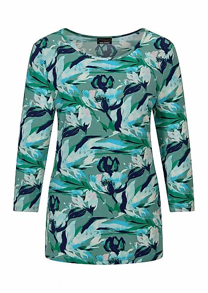 GOLDNER Kurzarmshirt "Viskoseshirt floral, U-Boot-Ausschnitt" günstig online kaufen
