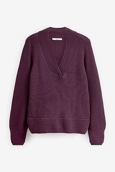 Next V-Ausschnitt-Pullover Pullover mit V-Ausschnitt und gerippten Bündchen günstig online kaufen
