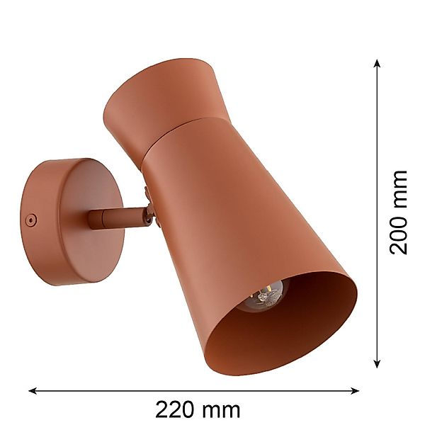 Wandleuchte Lotta, terracotta, Strahler, Stahl, verstellbar günstig online kaufen