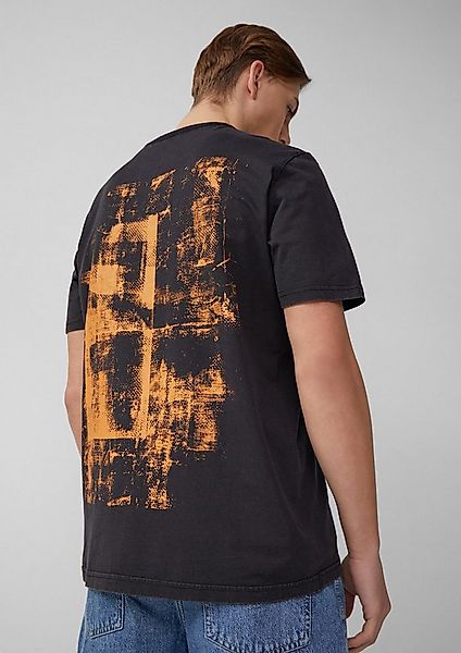 QS Kurzarmshirt T-Shirt Gewaschenes T-Shirt mit Front- und Rückenprint günstig online kaufen