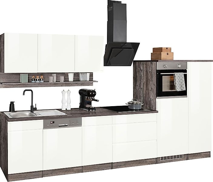 HELD MÖBEL Küchenzeile "Virginia", Breite 350 cm, ohne E-Geräte günstig online kaufen