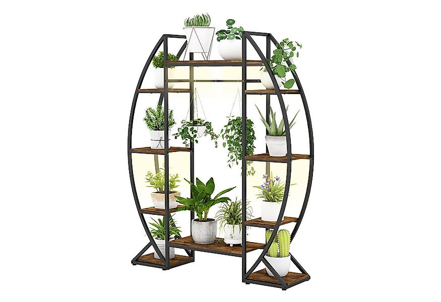 COSTWAY Blumenständer, 10-stöckiger Pflanzenständer mit Licht, Metall günstig online kaufen