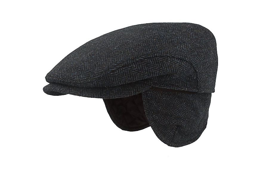 Breiter Schiebermütze einteilig mit Ohrenschutz und Fischgratmuster günstig online kaufen