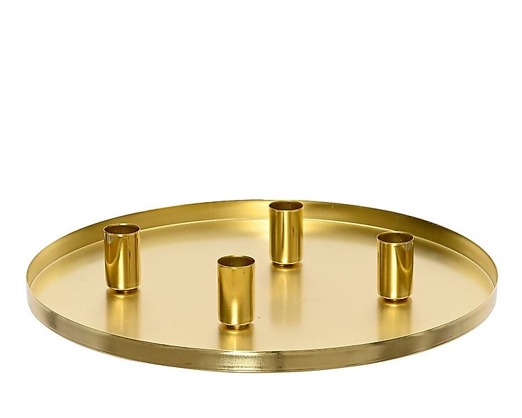 Kaemingk Kerzenhalter, Tablett 25cm Metall & 4 verstellbare Kerzenhalter mi günstig online kaufen