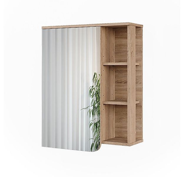 Vicco Badezimmerspiegelschrank Karen, Sonoma/Anthrazit, 60 x 75 cm günstig online kaufen