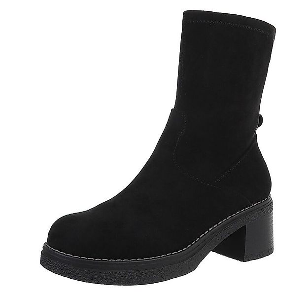 Ital-Design Elegante Ankle Boots mit Blockabsatz für Damen Plateaustiefelet günstig online kaufen