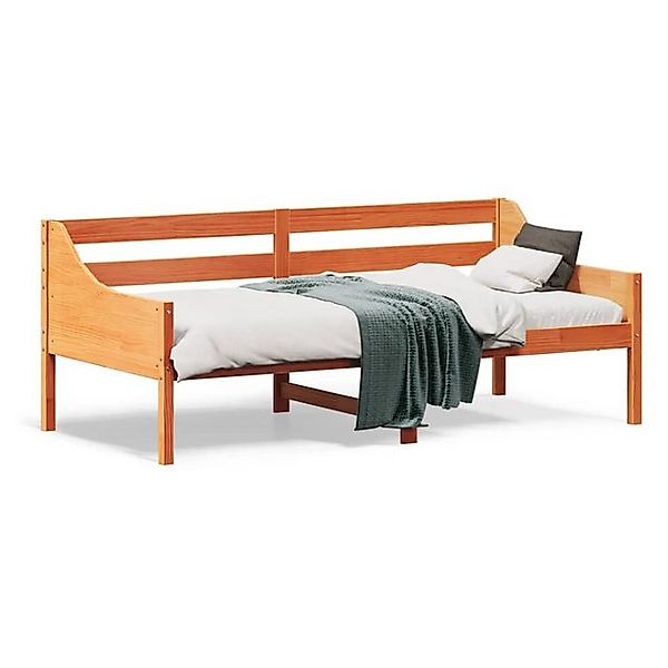 vidaXL Bett, Tagesbett Wachsbraun 90x190 cm Massivholz Kiefer günstig online kaufen