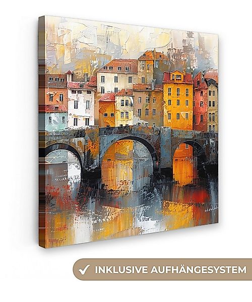 OneMillionCanvasses® Leinwandbild Graben - Häuser - Kunst, Fotodruck (1 St) günstig online kaufen