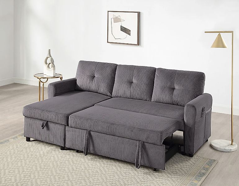 ATLANTIC home collection Ecksofa »Gustavo L-Form«, mit Schlaffunktion, Stau günstig online kaufen