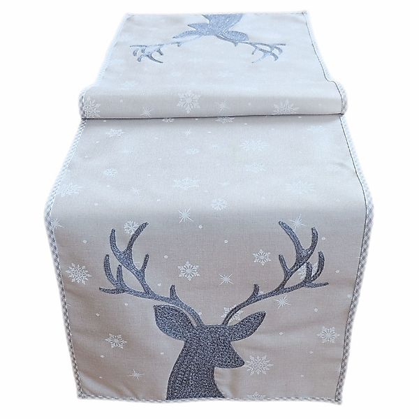 texpot Tischdecke Tischläufer Stickerei Hirsch Winter günstig online kaufen