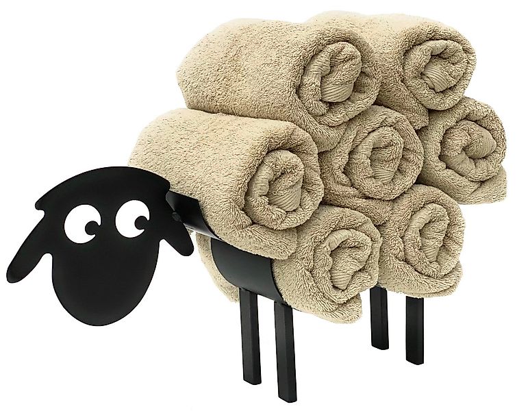 DanDiBo Handtuchhalter Handtuchhalter Schwarz Metall Stehend Schaf 3.0 Hand günstig online kaufen