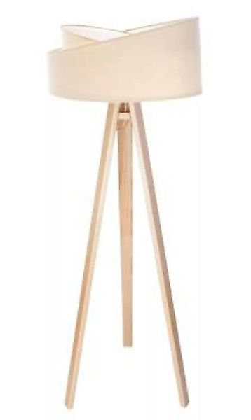 Stehlampe HUNTLEY Creme Weiß Holz 145cm Wohnzimmer günstig online kaufen